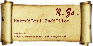 Makróczi Zsüliet névjegykártya